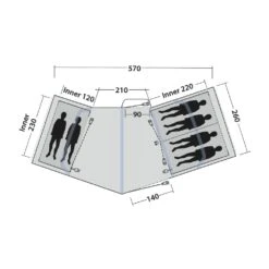 Outwell Hartford 6 Air Tent (2025) 16 Outwell Hartford 6 Air Tent (2025) -Out Door World 111468 hartford 6 air drawing floorplan3