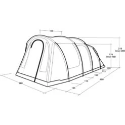 Outwell Rockwell 6 Tent (2025) 19 Outwell Rockwell 6 Tent (2025) -Out Door World 111477 rockwell 6 drawing perspective2