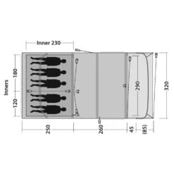 Outwell Florida 5 Air Tent (2025) 13 Outwell Florida 5 Air Tent (2025) -Out Door World 111489 florida 5 air drawing floorplan3