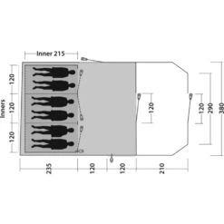 Outwell Carolina 6 Tent (2025) -Out Door World 111518 carolina 6 drawing floorplan3
