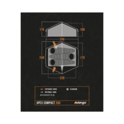 Vango Apex Compact 300 Tent (2025) 22 Vango Apex Compact 300 Tent (2025) -Out Door World apex compact 300 floorplan low res small