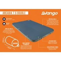 Vango Arcadia 7.5 Double Self Inflating Mat -Out Door World arcadia 7.5 double infographic lowres