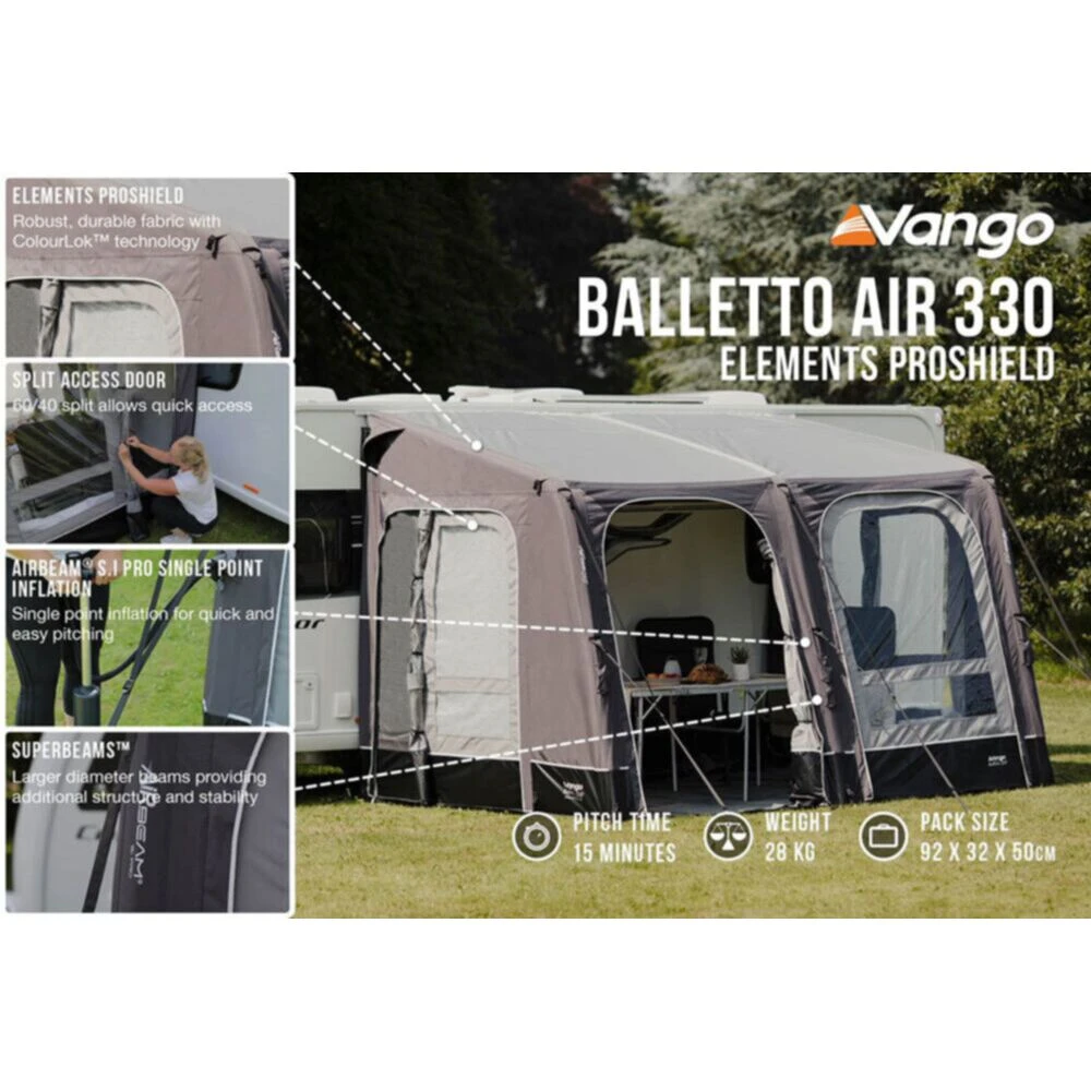 Vango Airbeam Vango Balletto Air 330 Elements ProShield Caravan Awning (2024) 6 Vango Airbeam Vango Balletto Air 330 Elements ProShield Caravan Awning (2024) - Image 6