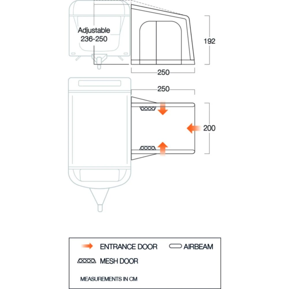 Vango Airbeam Vango Balletto Air 200 Elements Shield Caravan Awning (2024) 2 Vango Airbeam Vango Balletto Air 200 Elements Shield Caravan Awning (2024) - Image 2