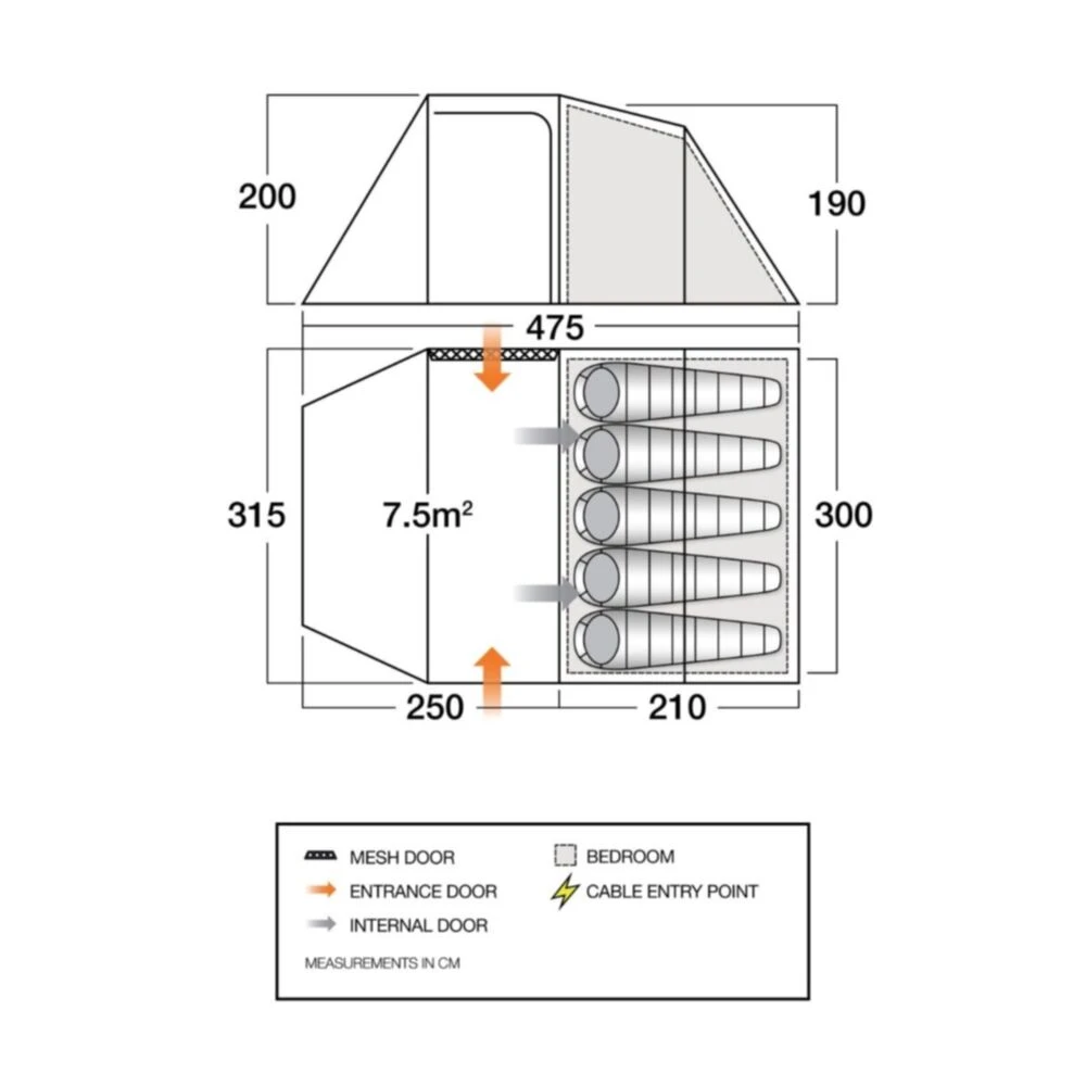 Vango Beta 550xl Tent (Mineral Green) 2 Vango Beta 550xl Tent (Mineral Green) - Image 2