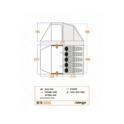 Vango Beta 550xl Tent (Deep Blue) (2025) -Out Door World beta 550xl floorplan low res small