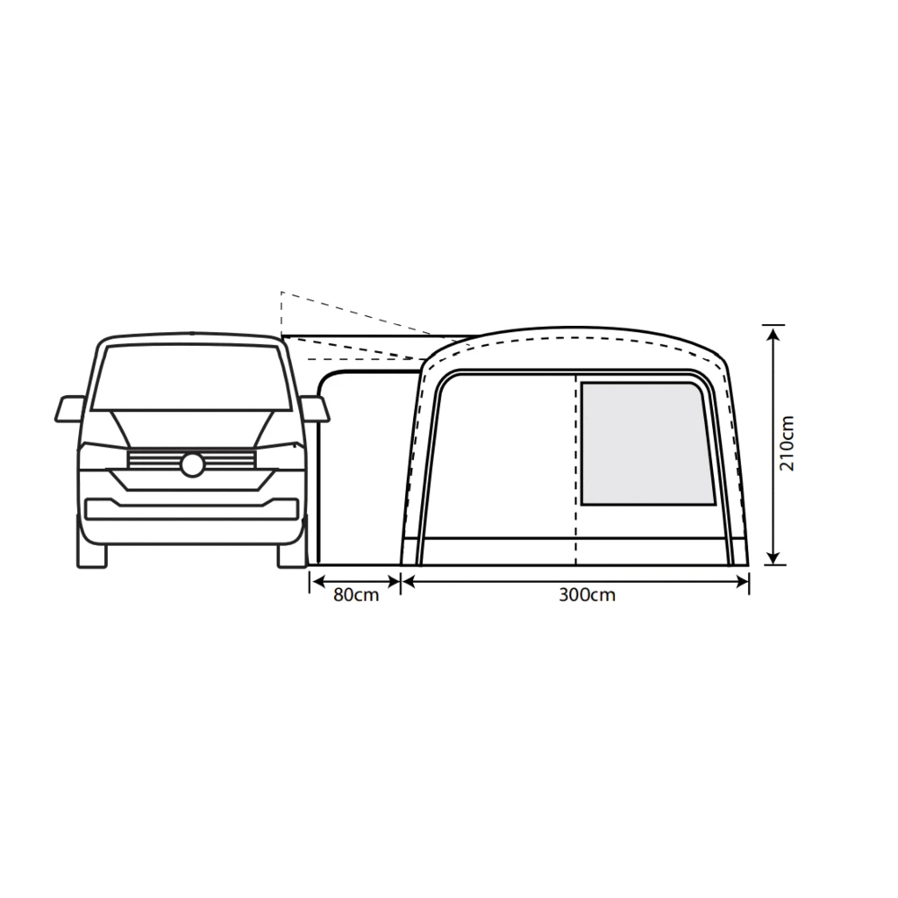 Outdoor Revolution Cayman Combo Air Mid Driveaway Awning (210-255cm) 4 Outdoor Revolution Cayman Combo Air Mid Driveaway Awning (210-255cm) - Image 4