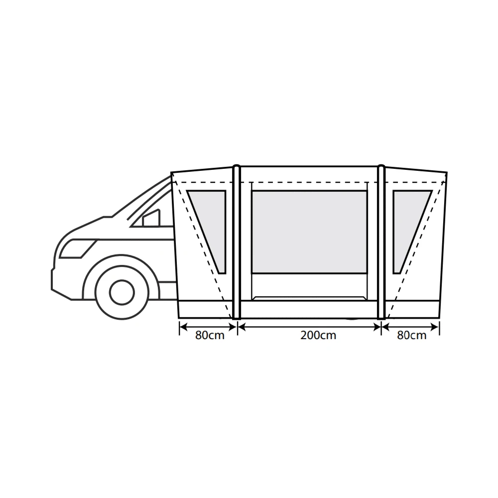 Outdoor Revolution Cayman Combo Air Mid Driveaway Awning (210-255cm) 5 Outdoor Revolution Cayman Combo Air Mid Driveaway Awning (210-255cm) - Image 5
