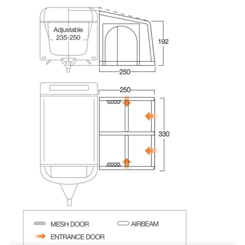 Vango Airbeam Vango Balletto Air 330 Elements Shield Caravan Awning (2024) 2 Vango Airbeam Vango Balletto Air 330 Elements Shield Caravan Awning (2024) - Image 2