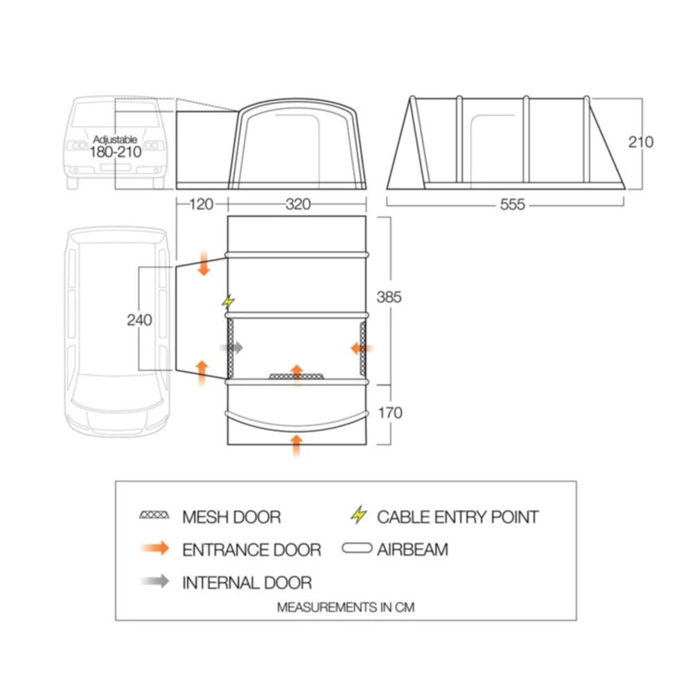 Vango Airbeam Vango Galli Pro Air Low Awning 2 Vango Airbeam Vango Galli Pro Air Low Awning - Image 2