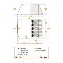 Vango Iris 500 Tent (2025) -Out Door World iris 500 floorplan low res