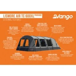 Vango Airbeam Vango Lismore TC Air 600XL Tent Package (incl Footprint) -Out Door World lismore air tc 600xl package