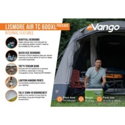 Vango Airbeam Vango Lismore TC Air 600XL Tent Package (incl Footprint) -Out Door World lismore air tc 600xl package2