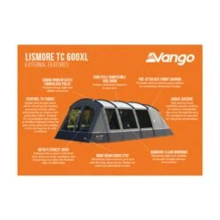 Vango Lismore TC 600XL Poled Tent Package (incl Footprint) -Out Door World lismore tc 600xl infographic