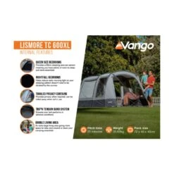 Vango Lismore TC 600XL Poled Tent Package (incl Footprint) -Out Door World lismore tc 600xl infographic2