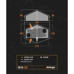 Vango Nevis 200 Tent (2025) -Out Door World nevis 200 floorplan low res 1