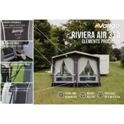Vango Airbeam Vango Riviera Air 390 Elements ProShield Caravan Awning (2024) -Out Door World riviera air 330 eps 1