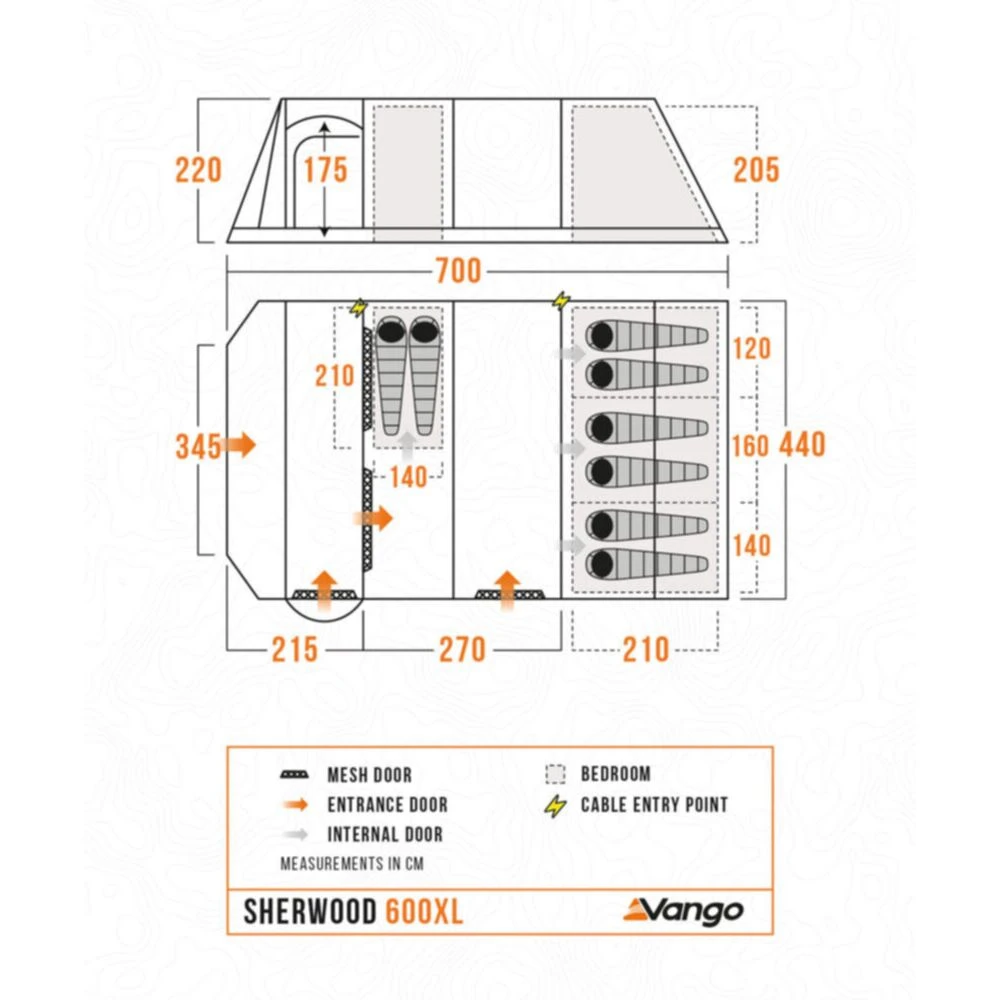 Vango Sherwood 600XL Poled Tent Package (incl Footprint) 4 Vango Sherwood 600XL Poled Tent Package (incl Footprint) - Image 4