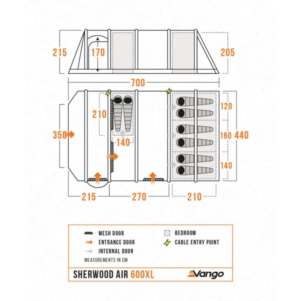 Vango Airbeam Vango Sherwood Air 600XL Tent Package (incl Footprint) 4 Vango Airbeam Vango Sherwood Air 600XL Tent Package (incl Footprint) - Image 4