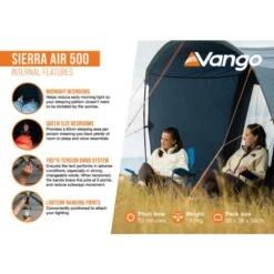 Vango Airbeam Vango Sierra Air 500 Tent (2025) 35 Vango Airbeam Vango Sierra Air 500 Tent (2025) -Out Door World sierra air 500 infographic2 lowres