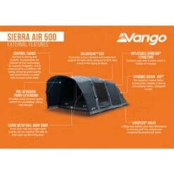 Vango Airbeam Vango Sierra Air 500 Tent (2025) 34 Vango Airbeam Vango Sierra Air 500 Tent (2025) -Out Door World sierra air 500 infographic lowres