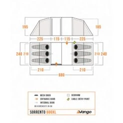 Vango Sorrento 600xl Tent (2025) -Out Door World sorrento 600xl floorplan low res