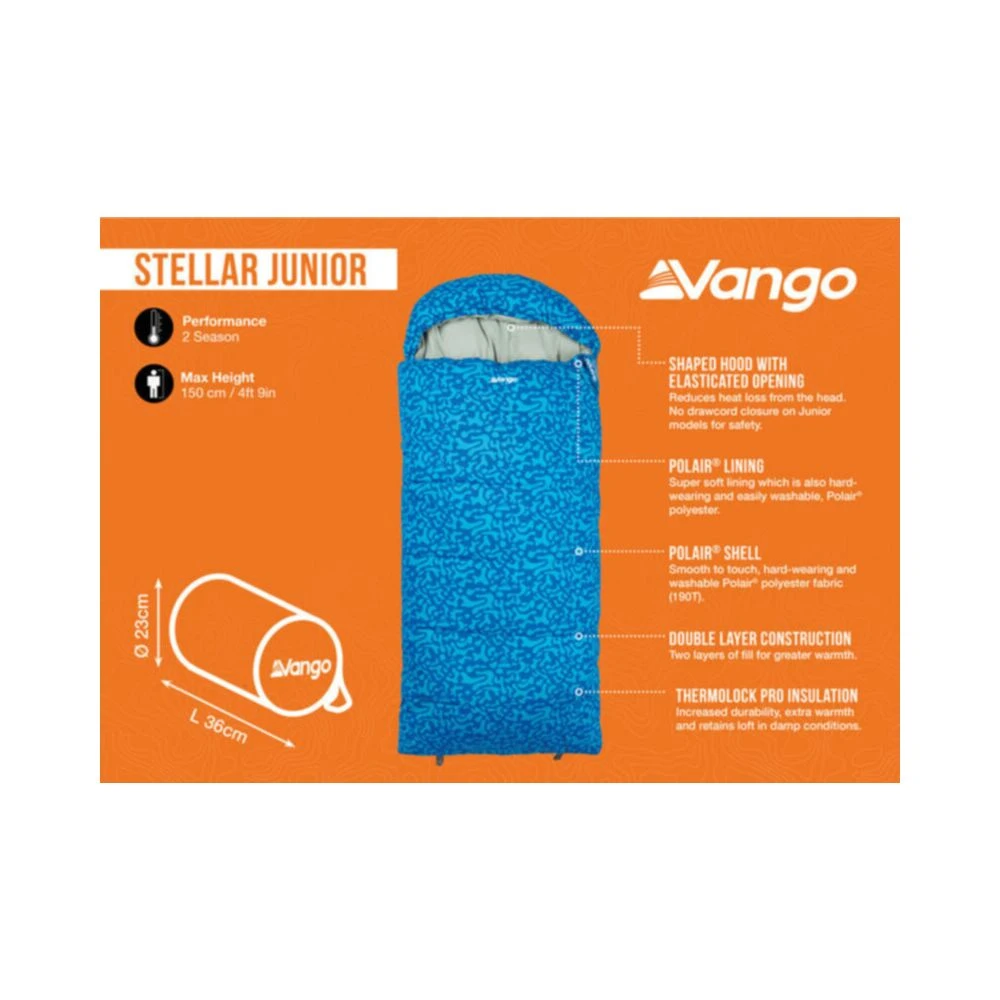 Vango Stellar Junior Sleeping Bag 4 Vango Stellar Junior Sleeping Bag - Image 4