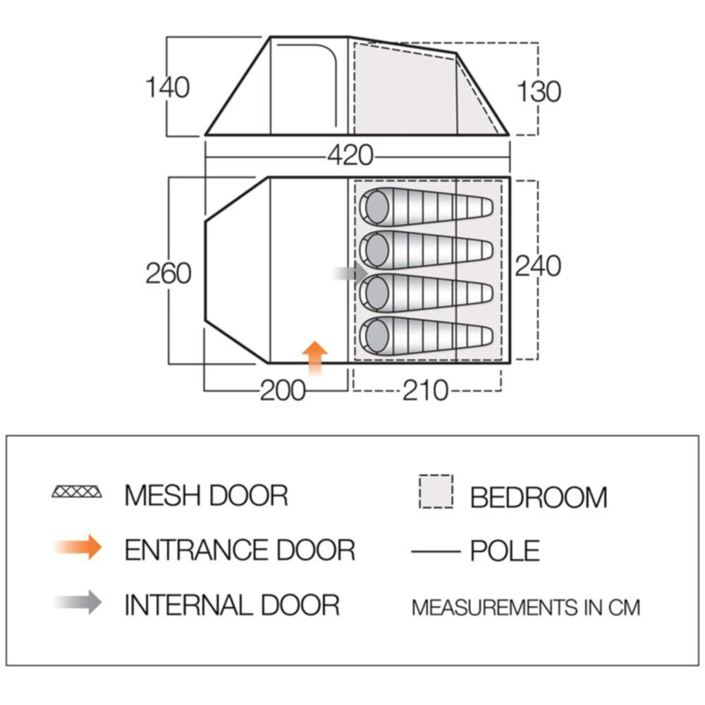 Vango Skye 400 Tent (Deep Blue) 4 Vango Skye 400 Tent (Deep Blue) - Image 4