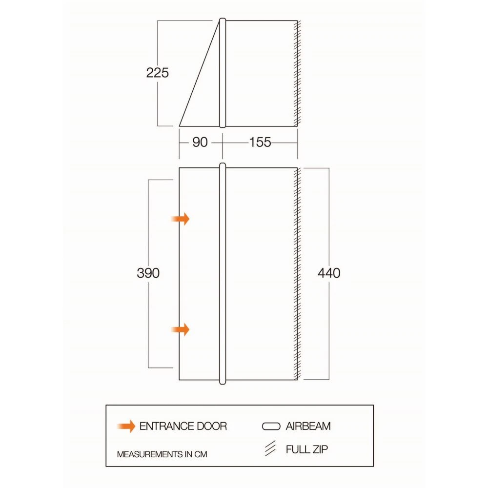 Vango Airbeam Vango Zipped Front Awning (TA101) 2 Vango Airbeam Vango Zipped Front Awning (TA101) - Image 2
