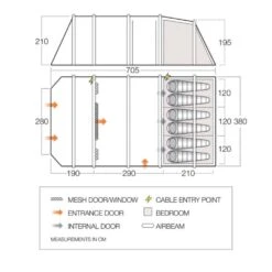 Vango Airbeam Vango Lismore TC Air 600XL Tent Package (incl Footprint) -Out Door World vango 2023 tents floorplan stargrove air tc 600xl